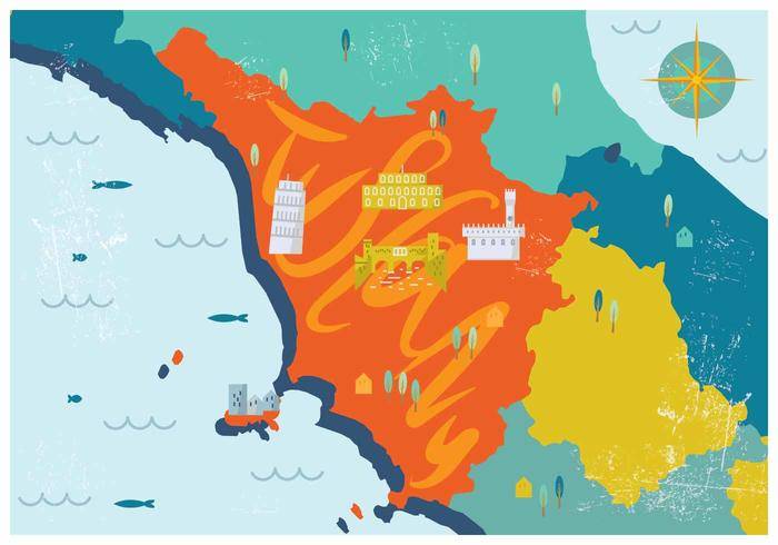 托斯卡纳地图矢量