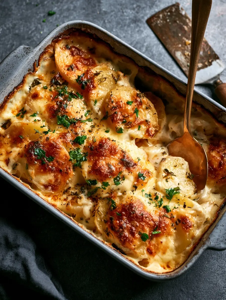 Melted Cheese on Potatoes Midjourney提示词