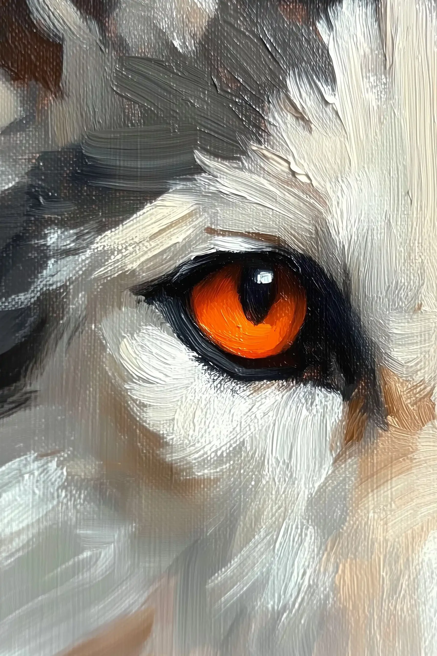 Minimalist Wolf Oil Painting Midjourney 提示词生成效果
