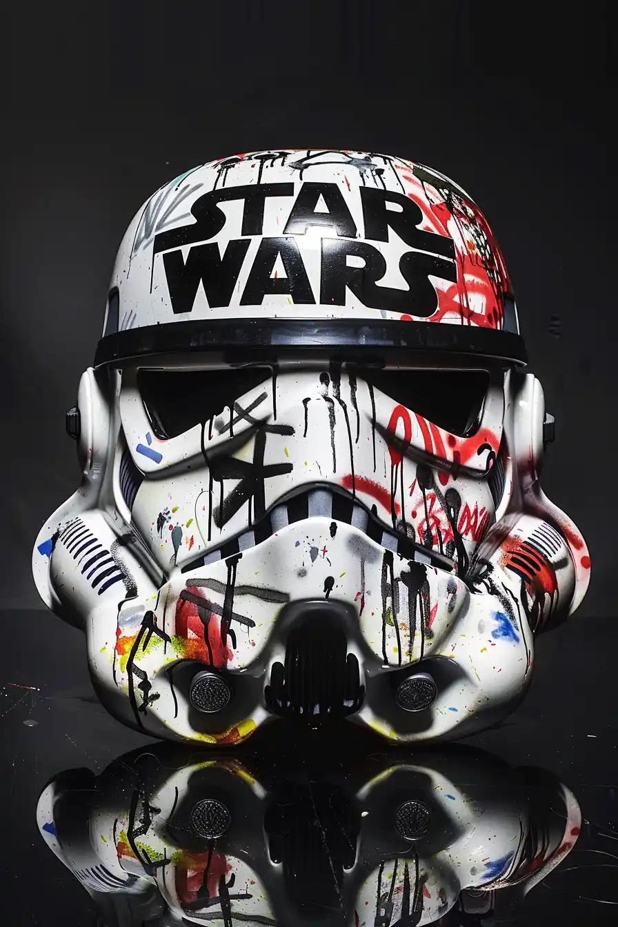 Graffiti Stormtrooper Mask Midjourney 提示词生成效果
