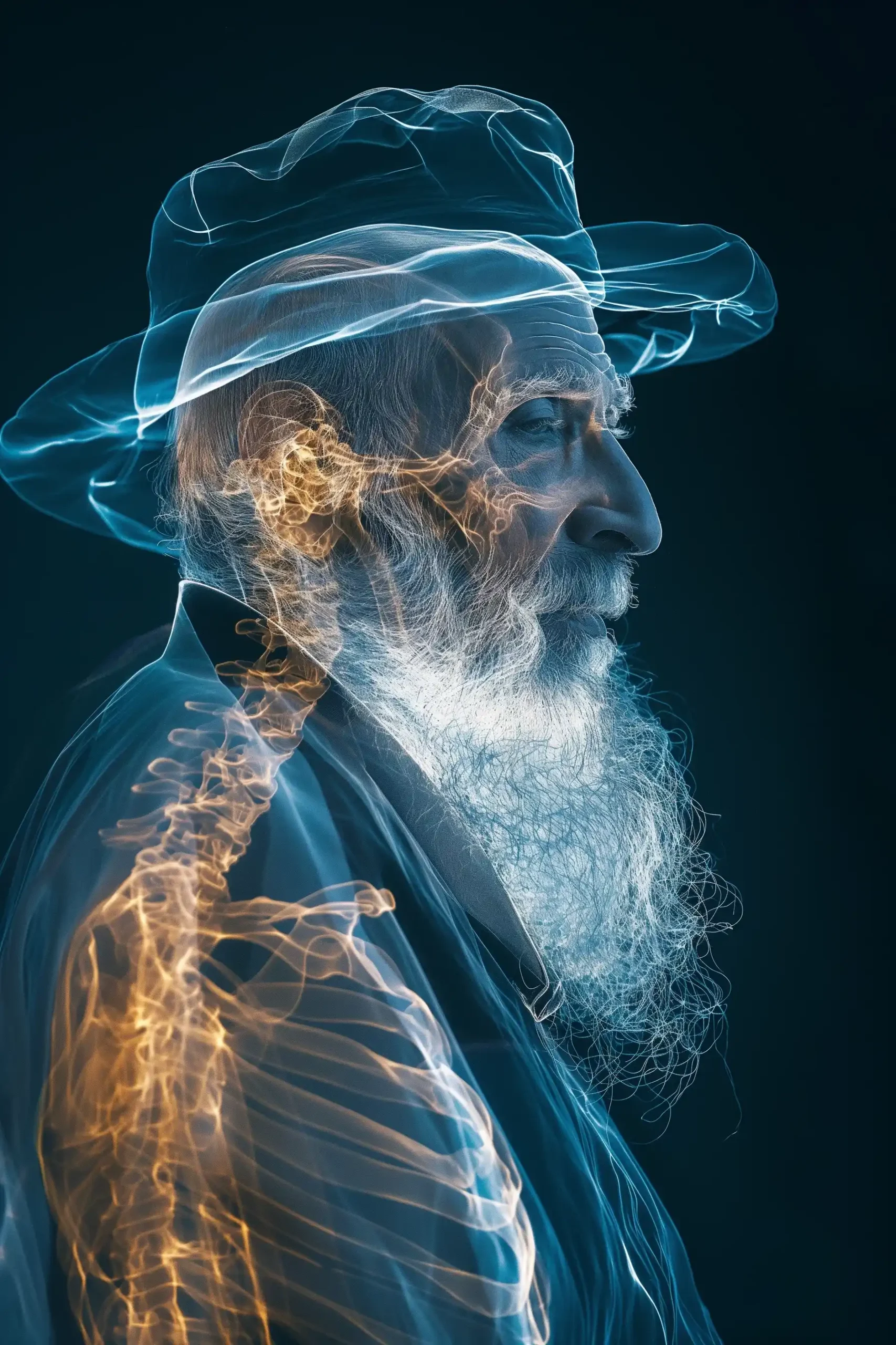 Translucent Rabbi Light Painting Midjourney提示词