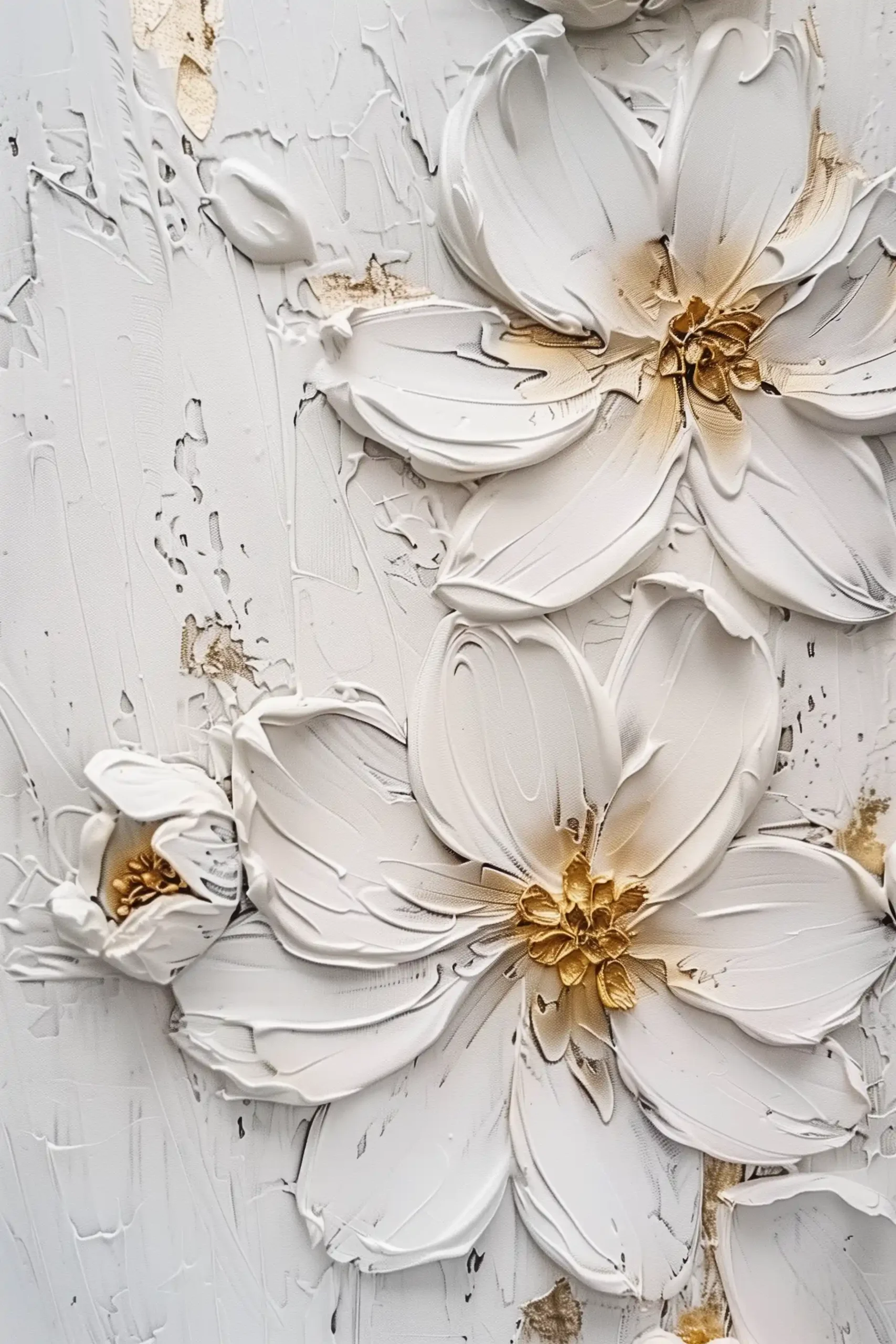 Gold Accented White Blooms Midjourney提示词