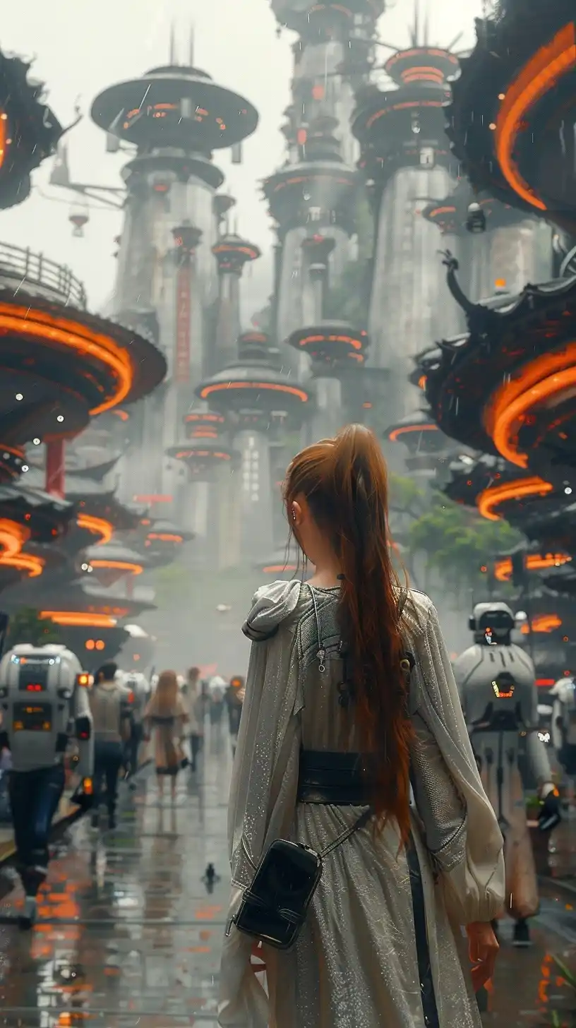 Gothic Future Cityscape Midjourney提示词