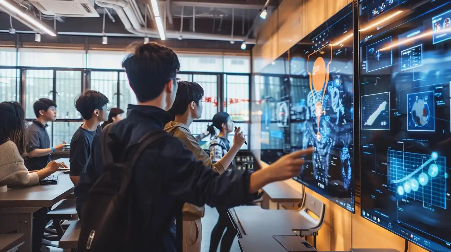 AI Classroom Interaction Midjourney提示词