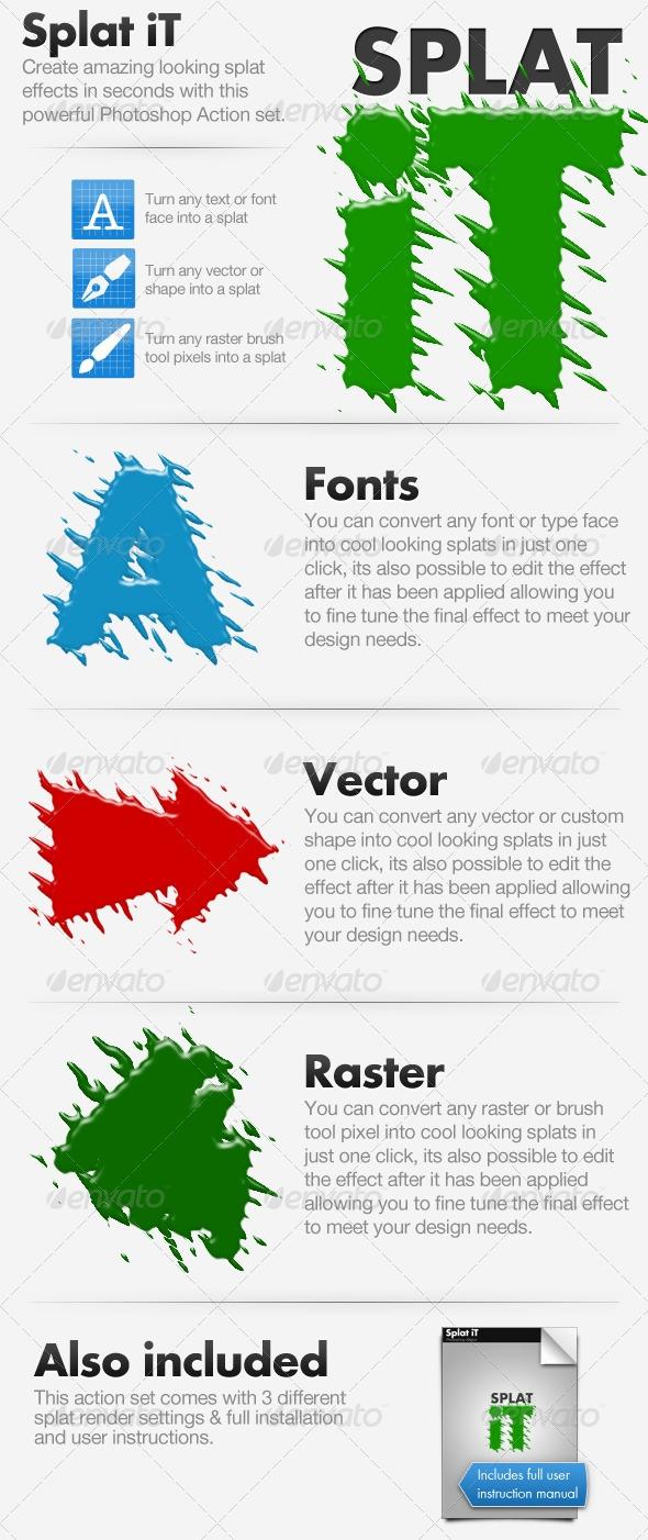 GraphicRiver 制作的PS系列动作之五----飞溅泼溅特效(含MAC系统动作)  