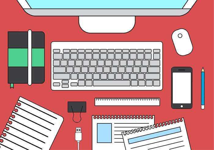 矢量办公桌图