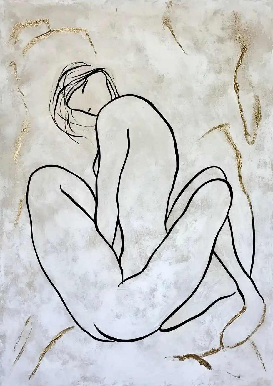 Sensual Woman in Smaragd and Pearl Modern Abstract Midjourney提示词