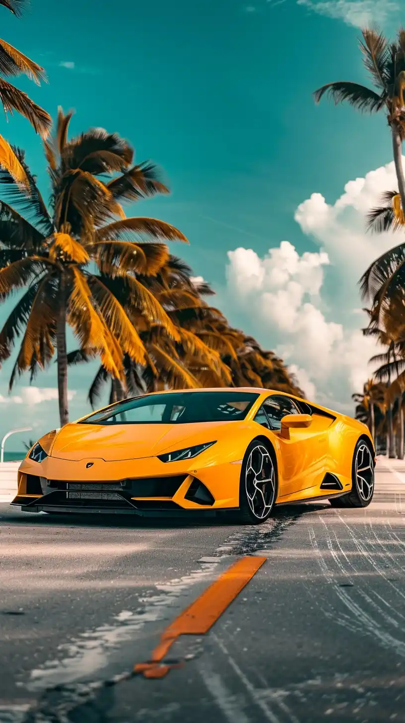 Vibrant Lamborghini Holiday Midjourney提示词