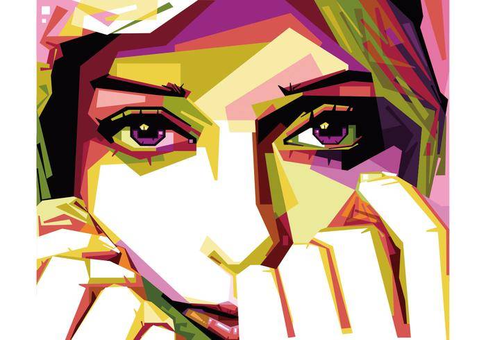 头巾女孩矢量WPAP