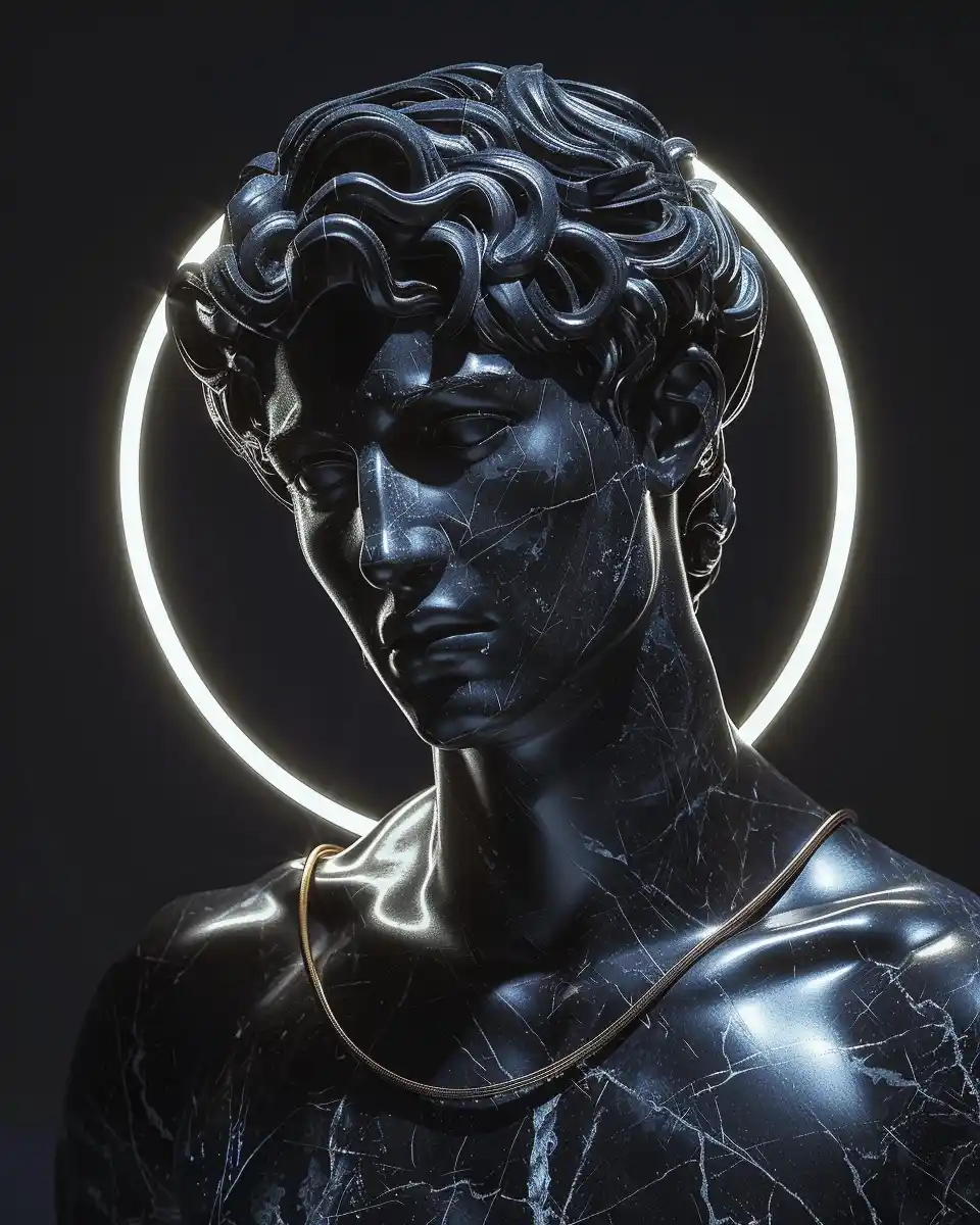 Marble Man with Halo Midjourney提示词