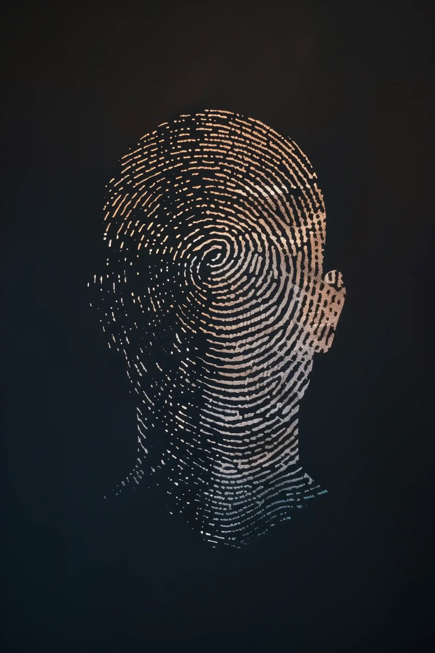 Fingerprint Silhouette Portrait Midjourney提示词