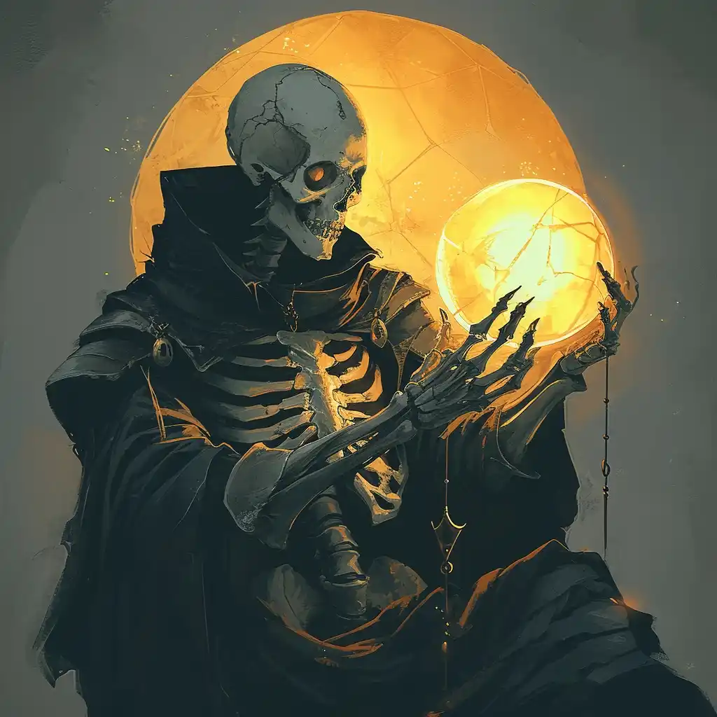 Anime Daemon Skeleton Bishop Midjourney提示词