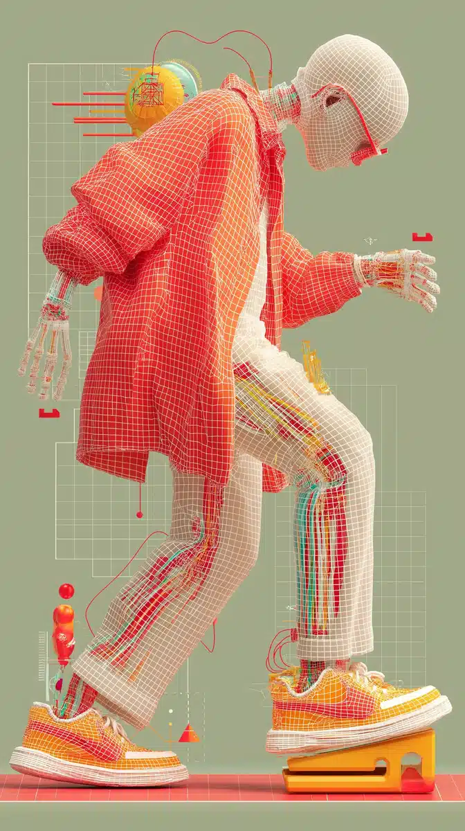 Futuristic Dancer in Neon Midjourney提示词