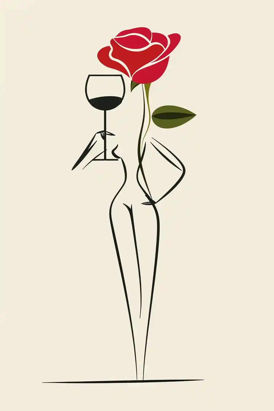 Vector Wine Rose Midjourney提示词