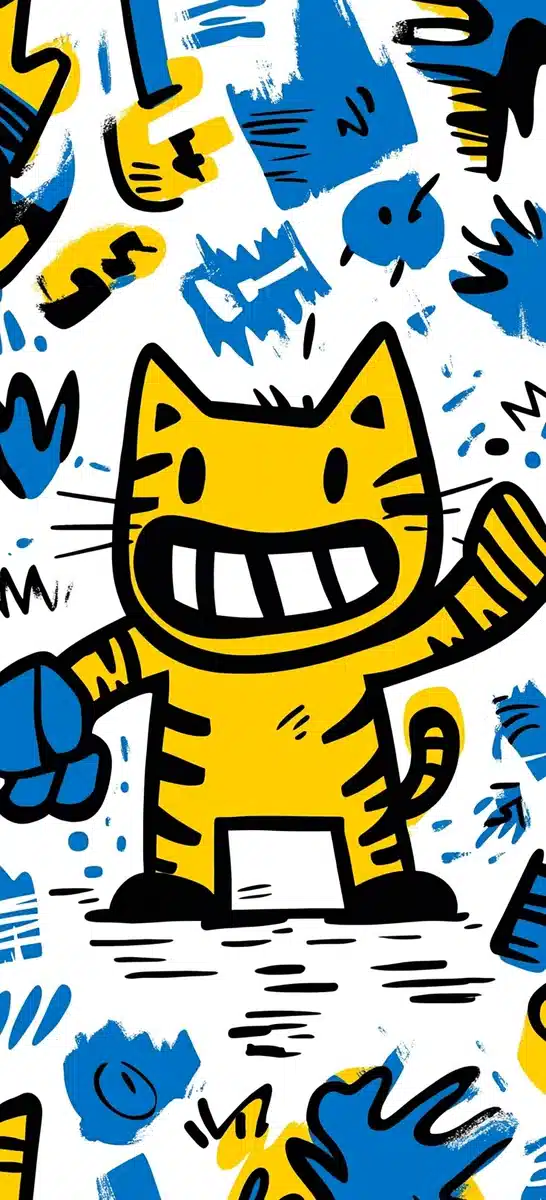 Minimalist Tiger Kick Illustration Midjourney提示词