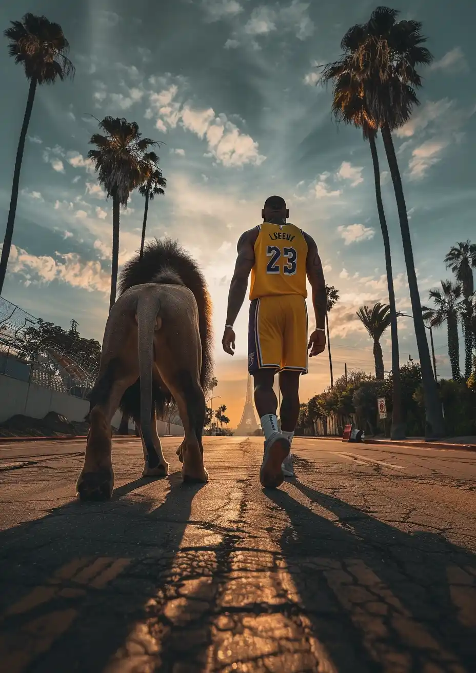 Realistic Farewell LeBron Lion Midjourney提示词