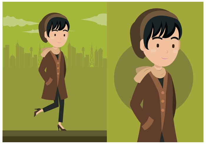 可爱的时髦女人矢量