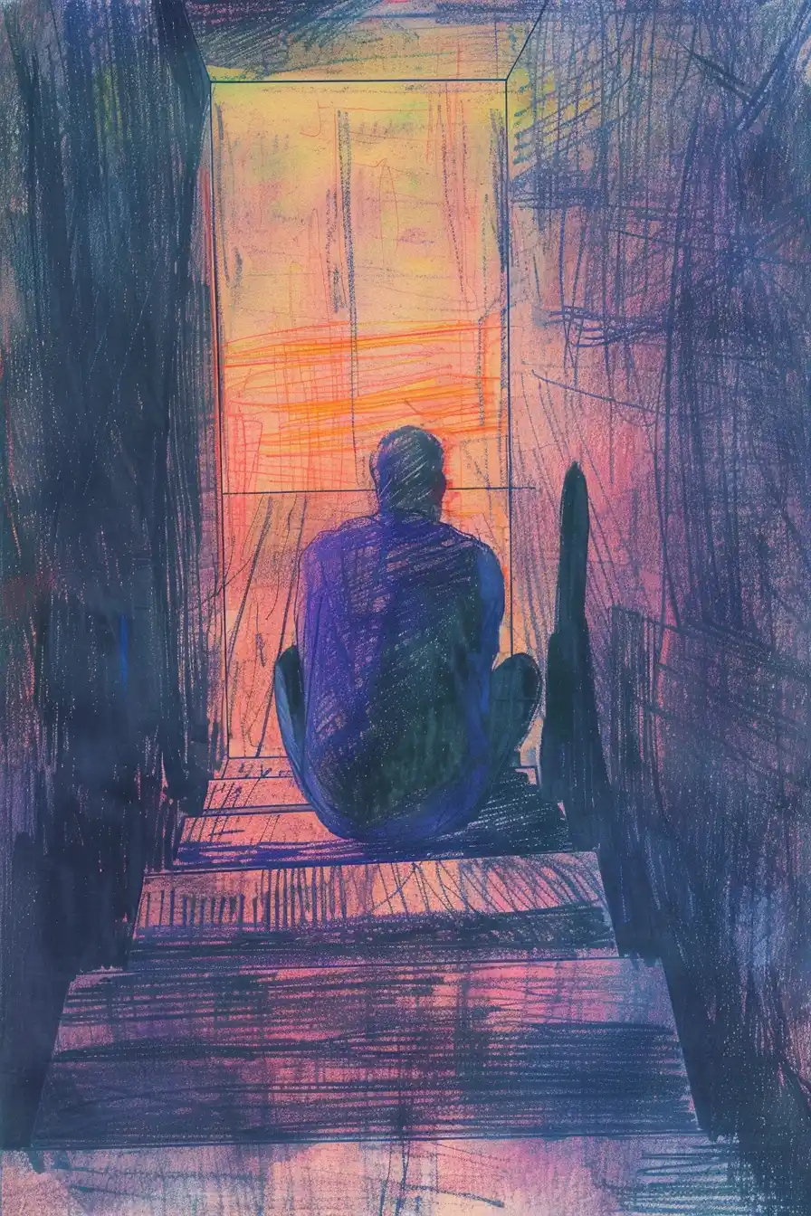 Lonely Man in Abstract Midjourney提示词