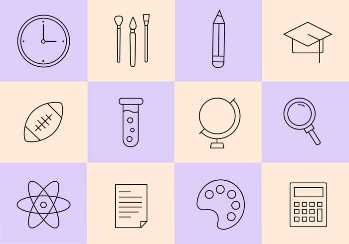 免费学校图标矢量