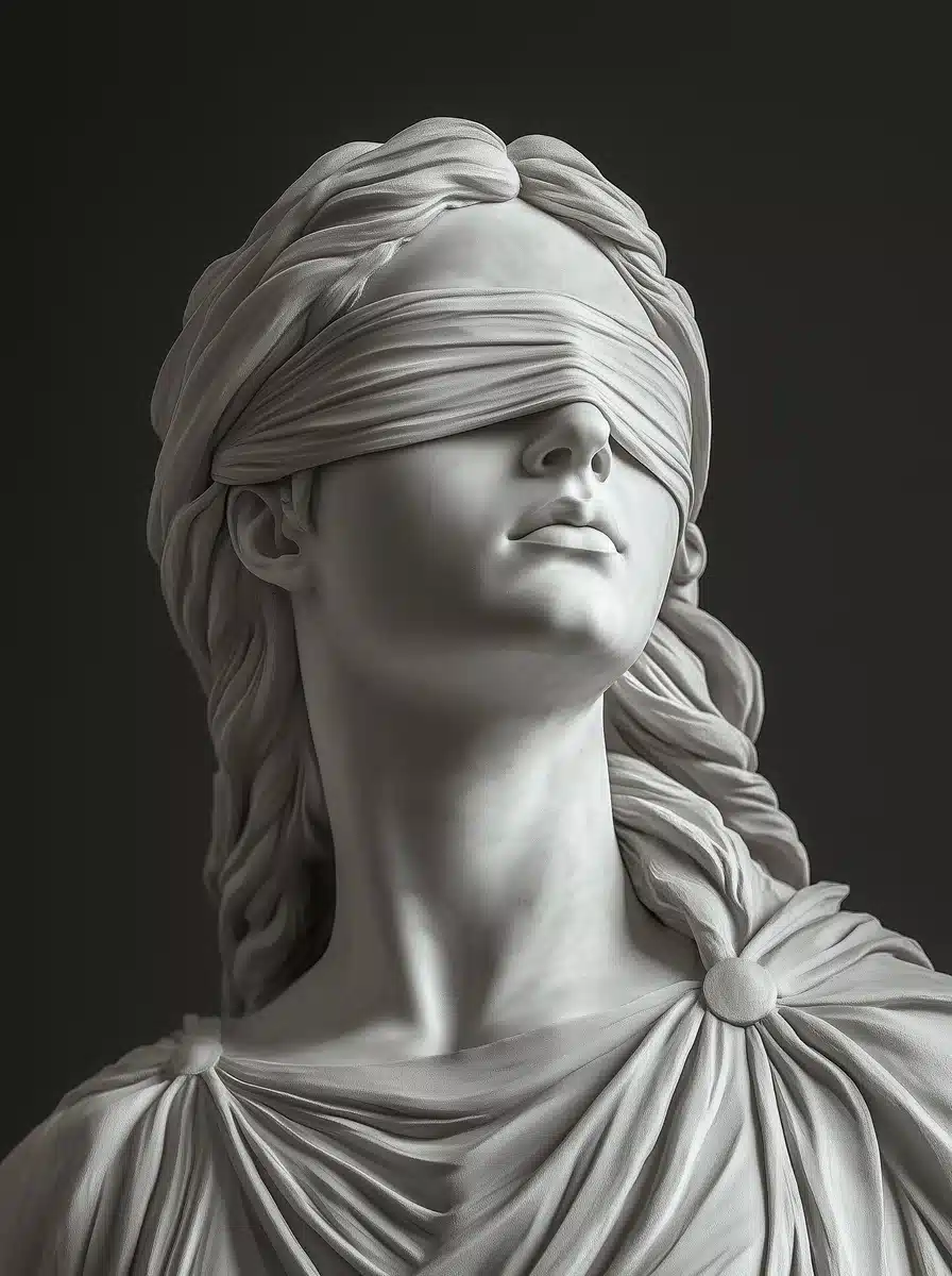 Grayscale Justicia Sculpture Photography Midjourney提示词
