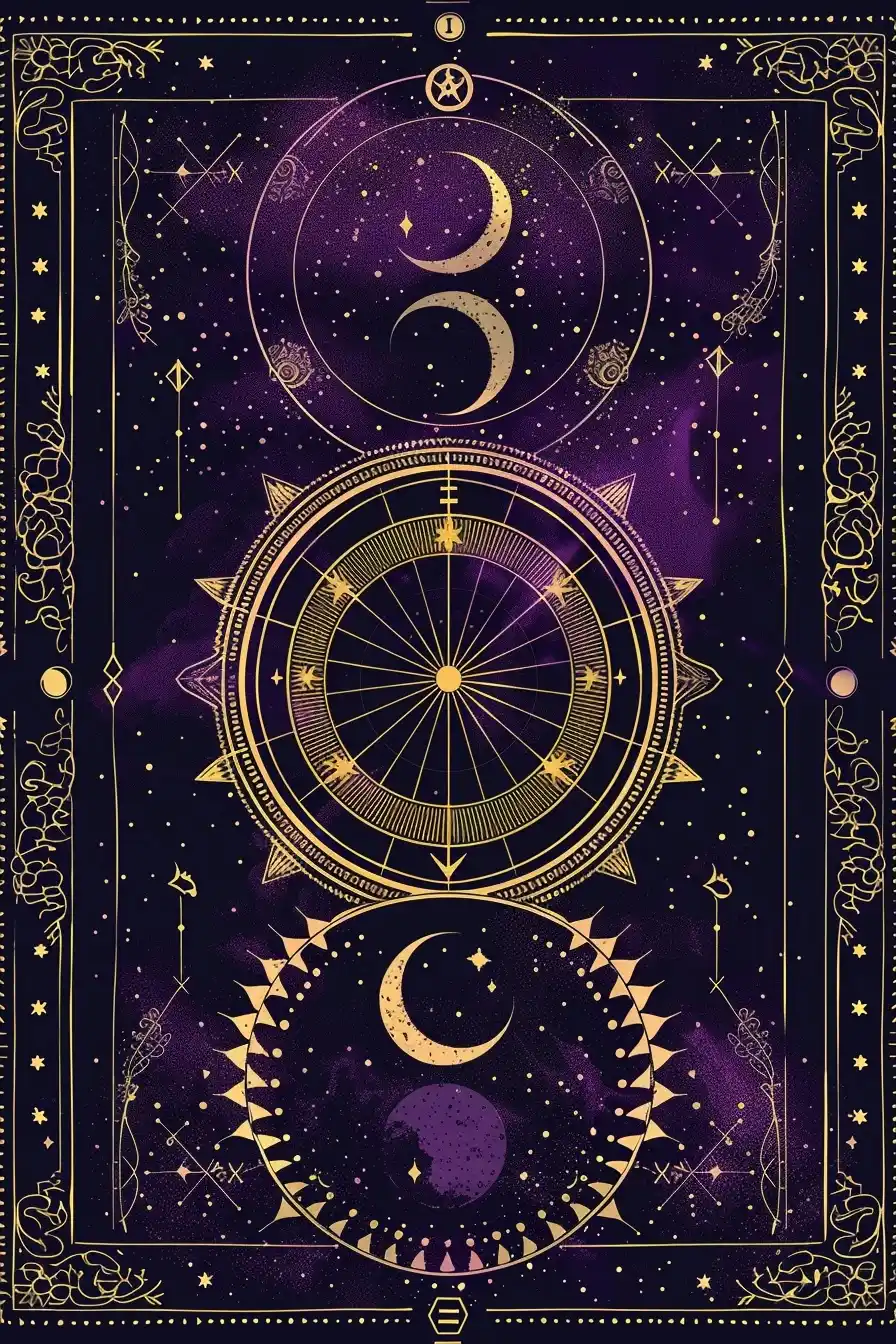 Zodiac Wheel Design Midjourney提示词