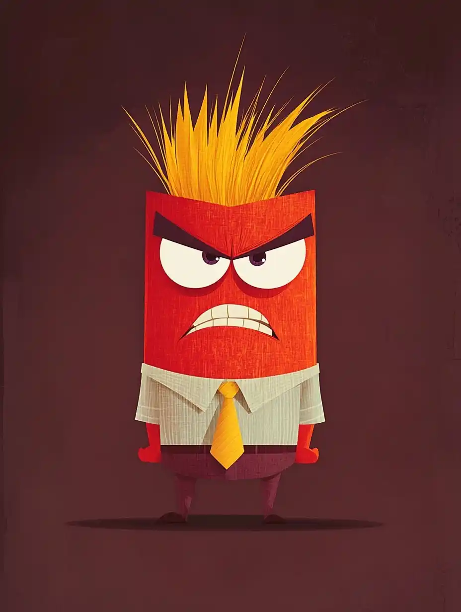 Angry Character in Disney Style Midjourney提示词