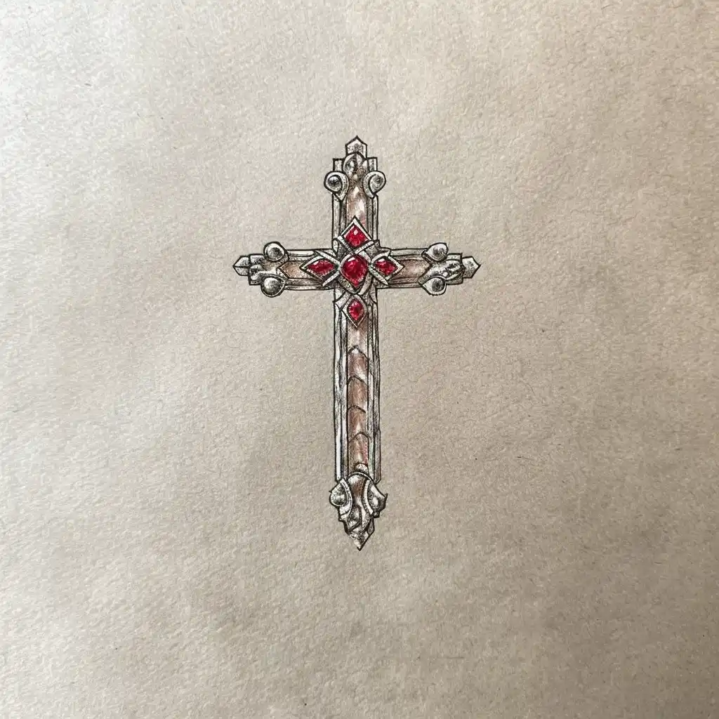 Goudjis Minimalist Sacred Cross Midjourney提示词
