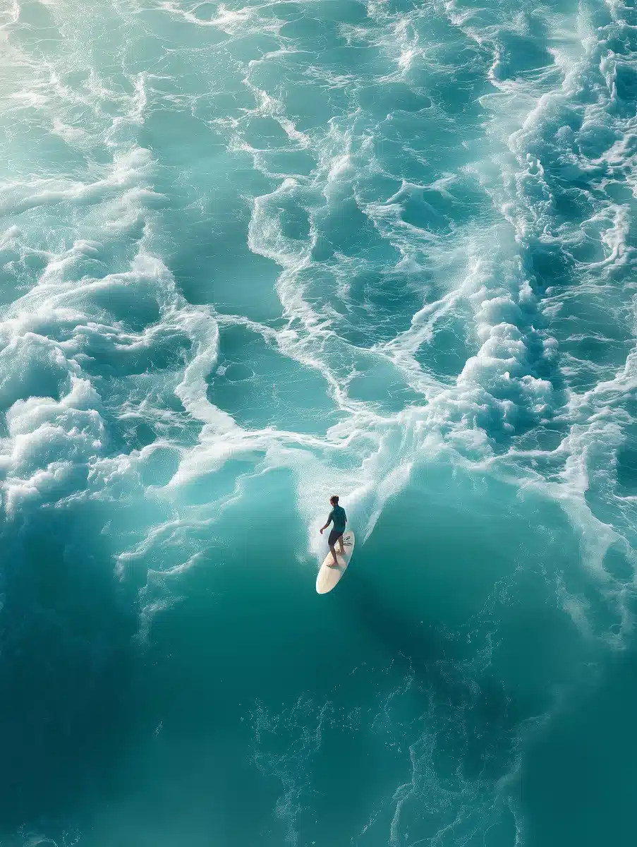 High-Definition Surfing Waves Midjourney提示词