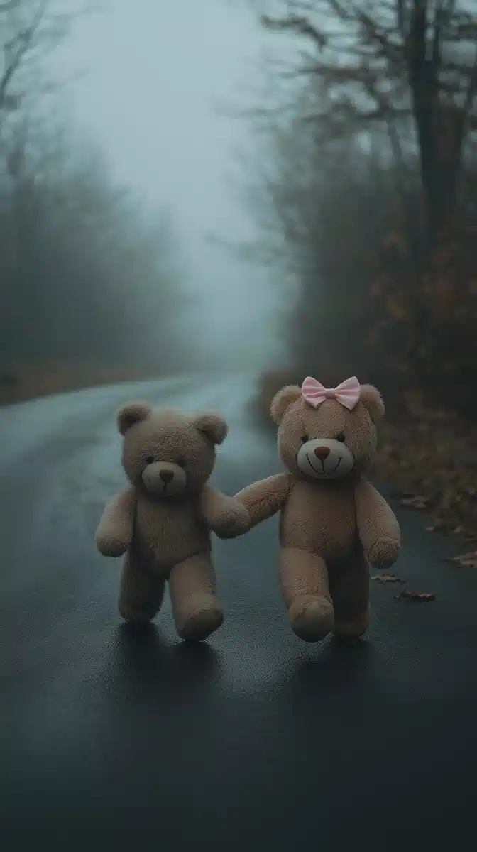 Teddy Bears Running Together Midjourney提示词