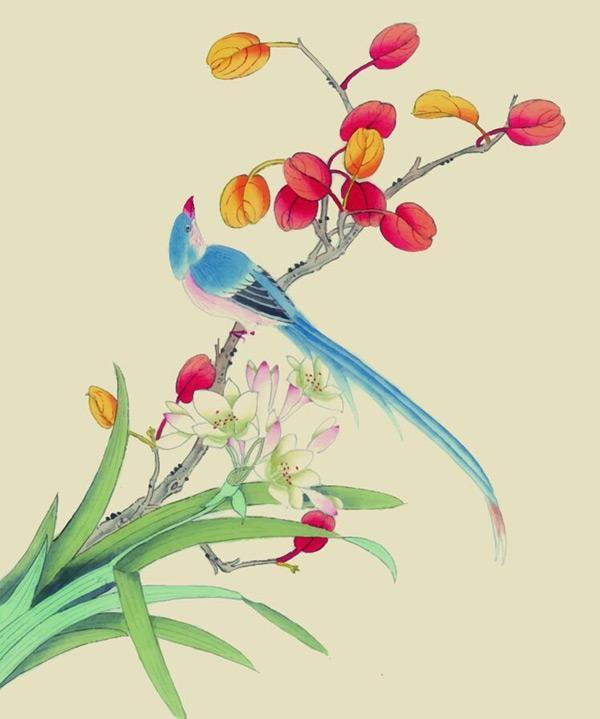 古代花鸟矢量