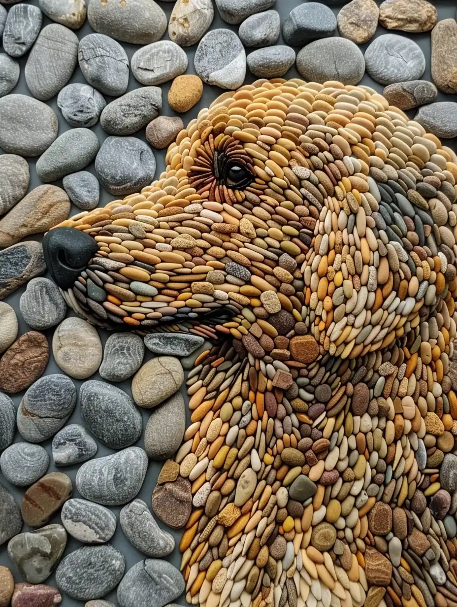 Pebble Golden Retriever Portrait Midjourney提示词