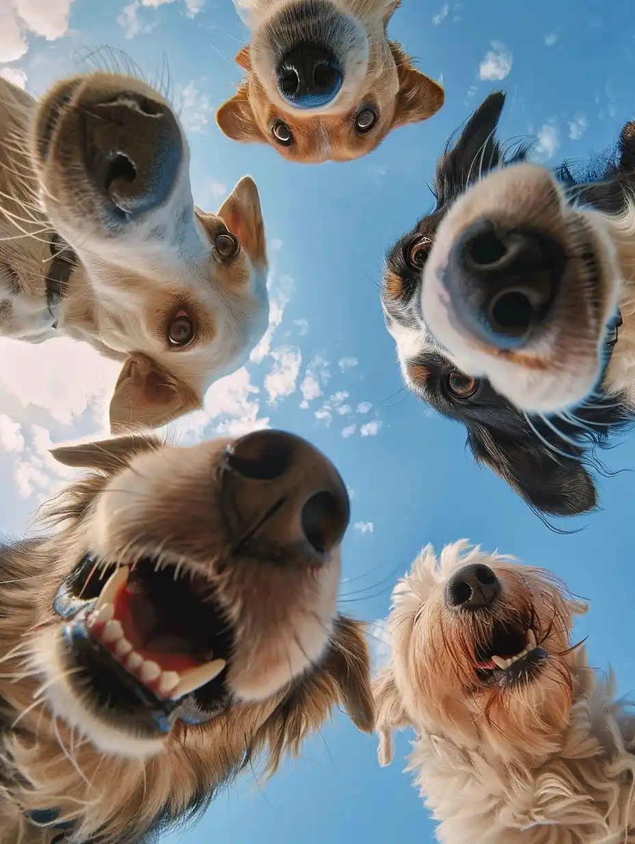 Detailed Dog Selfie Shot Midjourney提示词