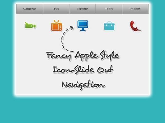 CSS and jQuery Tutorial- Fancy Apple-Style Icon Slide Out&nb