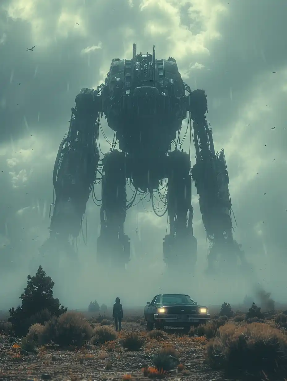 Giant Mechanical Horse Landscape Midjourney提示词