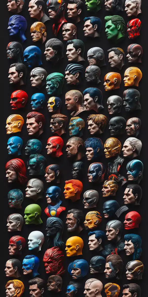 Superhero Heads Collage Midjourney提示词