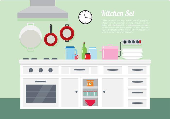 Cocina设置免费矢量