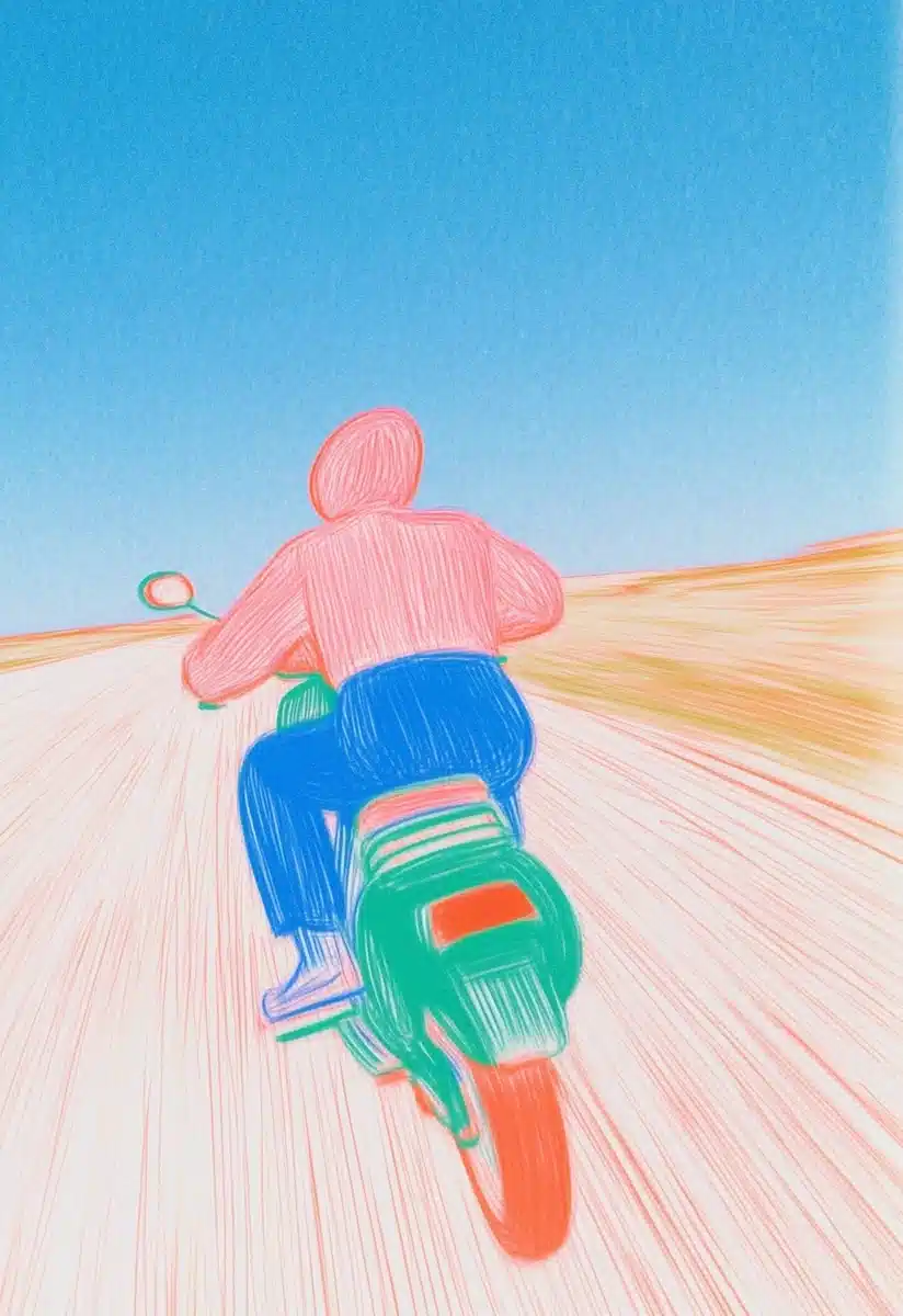 Mod Vespa in Desert Midjourney提示词