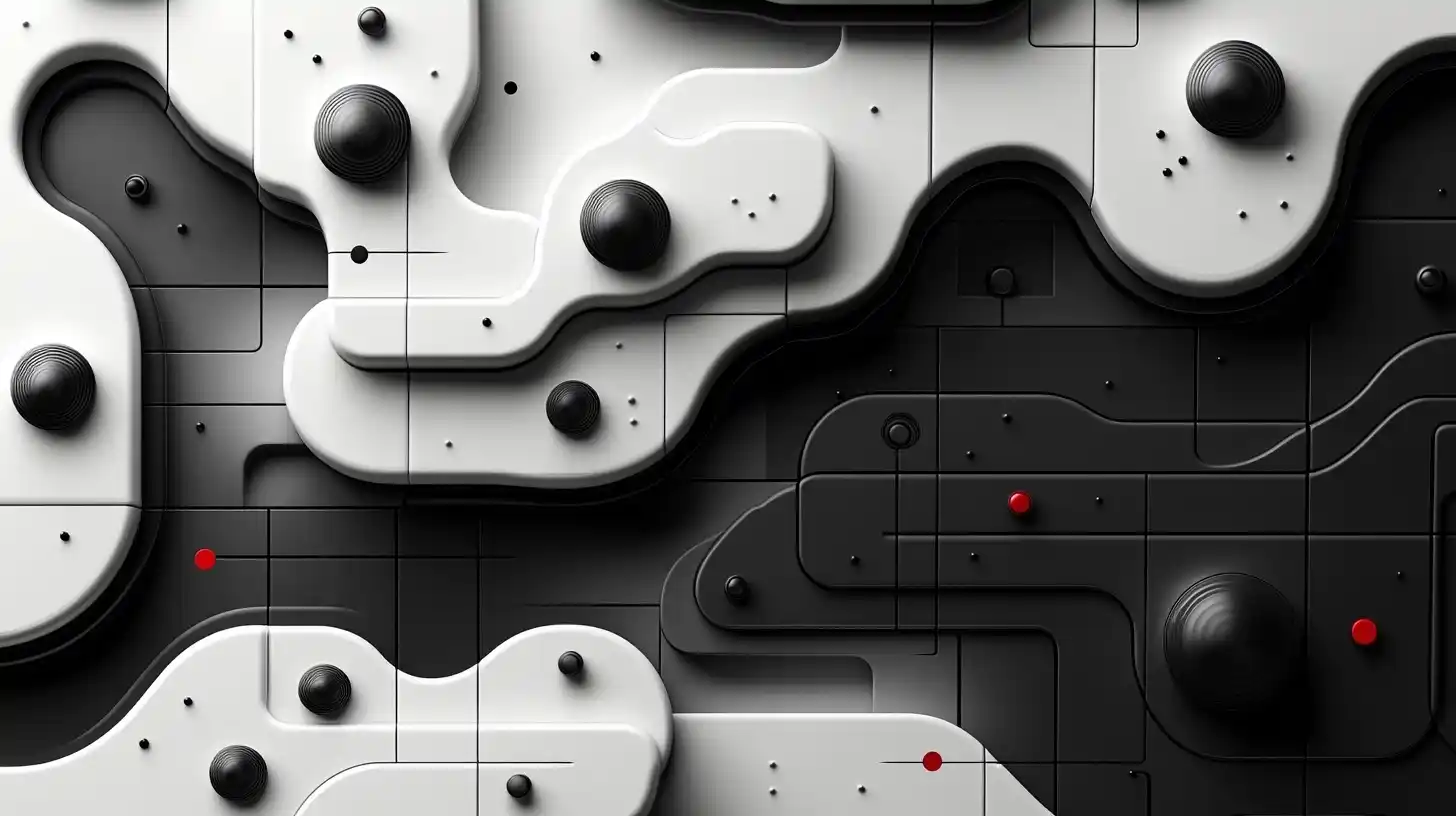 Monochrome Vector Encode Pattern Midjourney提示词