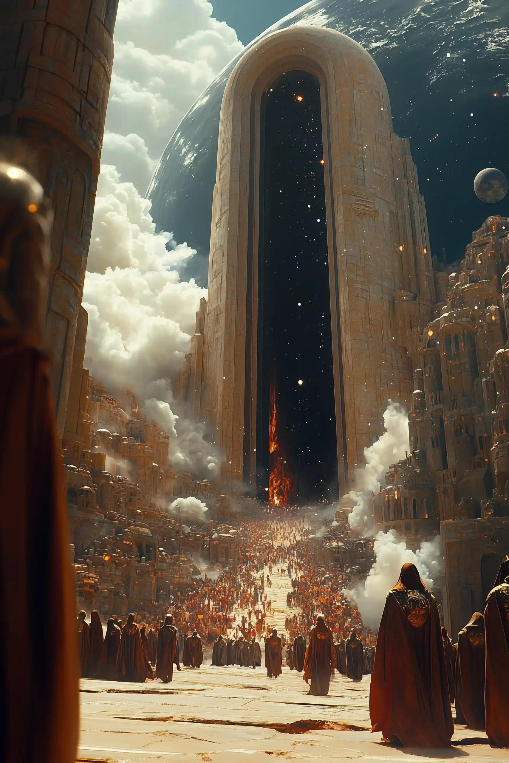 Cinematic Celestial Cityscape Midjourney提示词