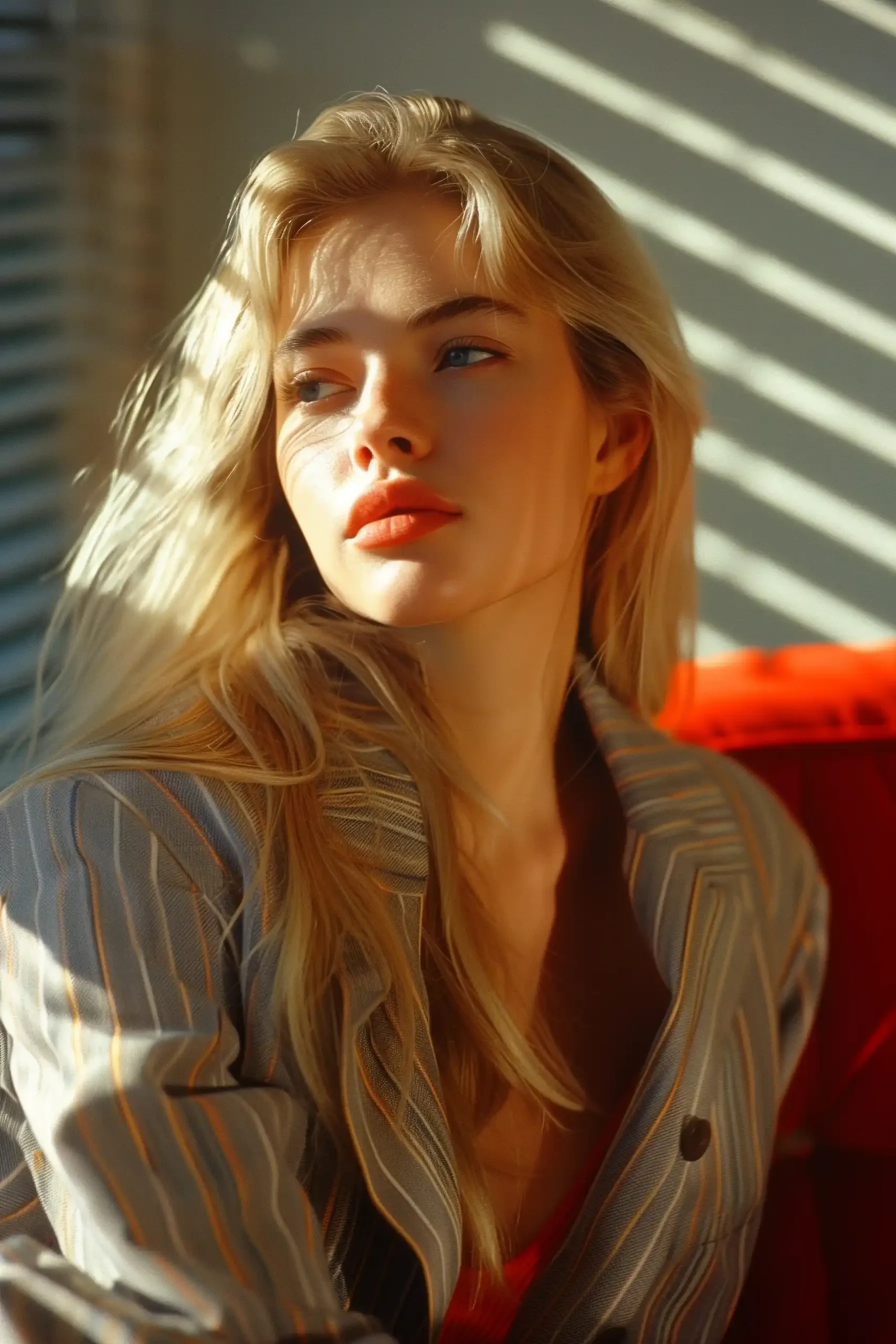 Blonde Model in 90s Fashion Midjourney提示词