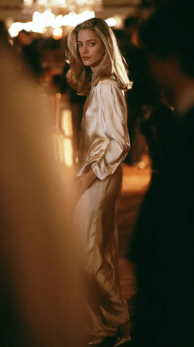 Cinematic 1990s Ballroom Portrait Midjourney提示词