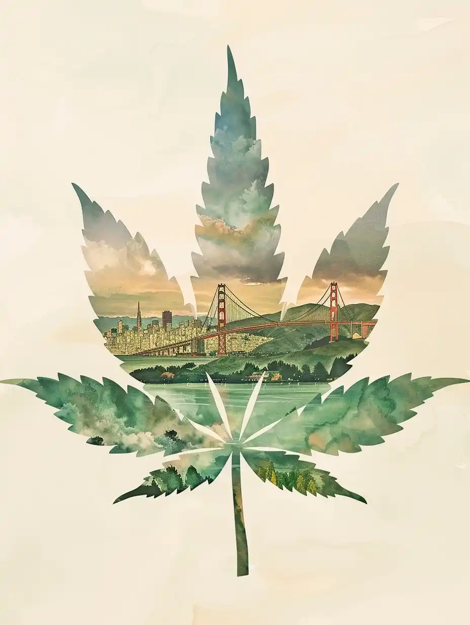 Minimalist San Francisco Leaf Midjourney提示词