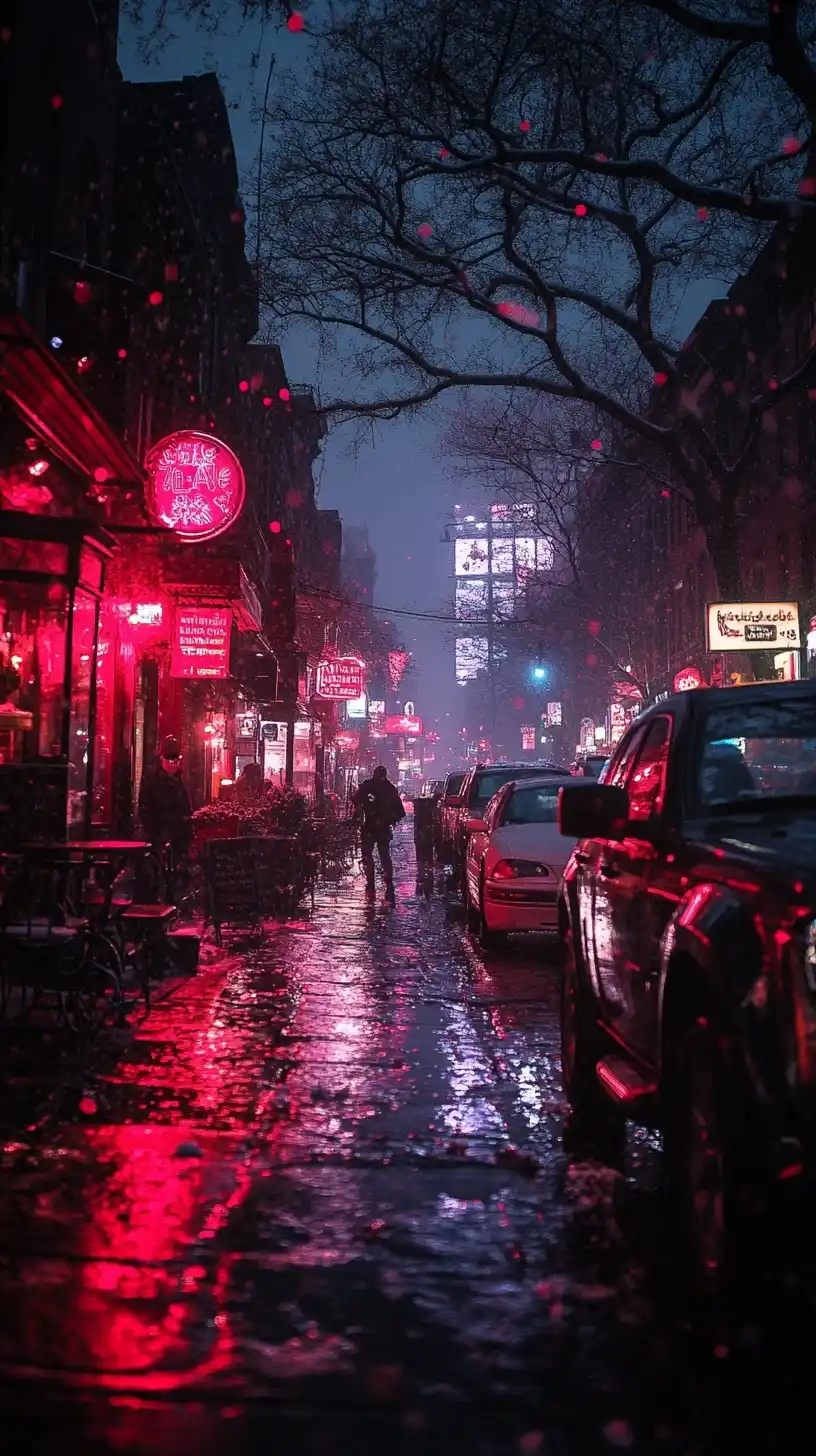 Vivid Nighttime NYC Photography Midjourney提示词