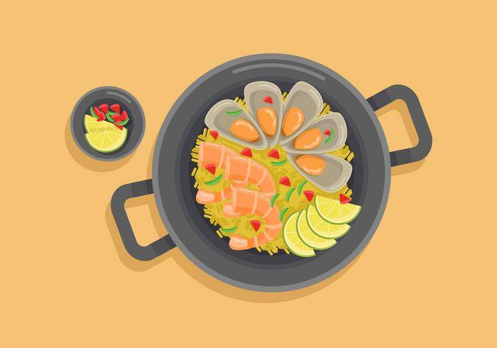 肉菜饭矢量图