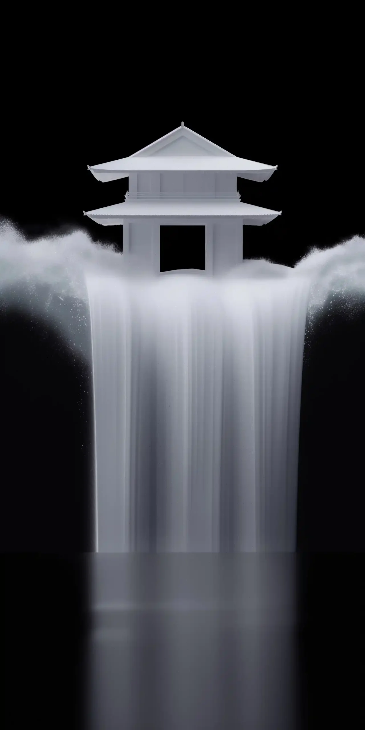 Minimalist Eaves in Mist Midjourney提示词