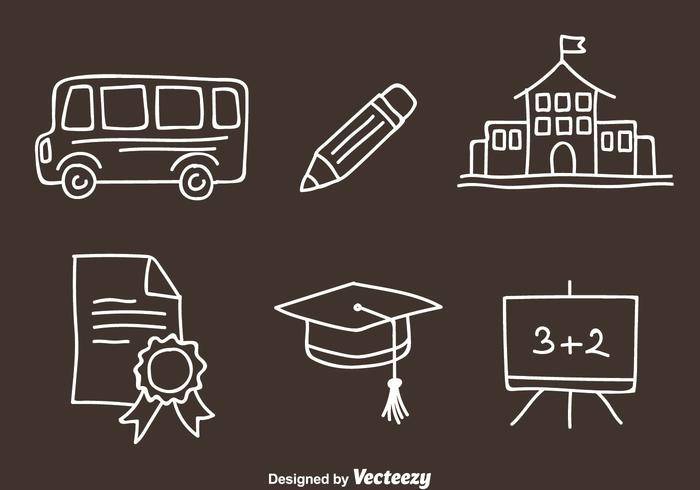 学校涂鸦矢量图标