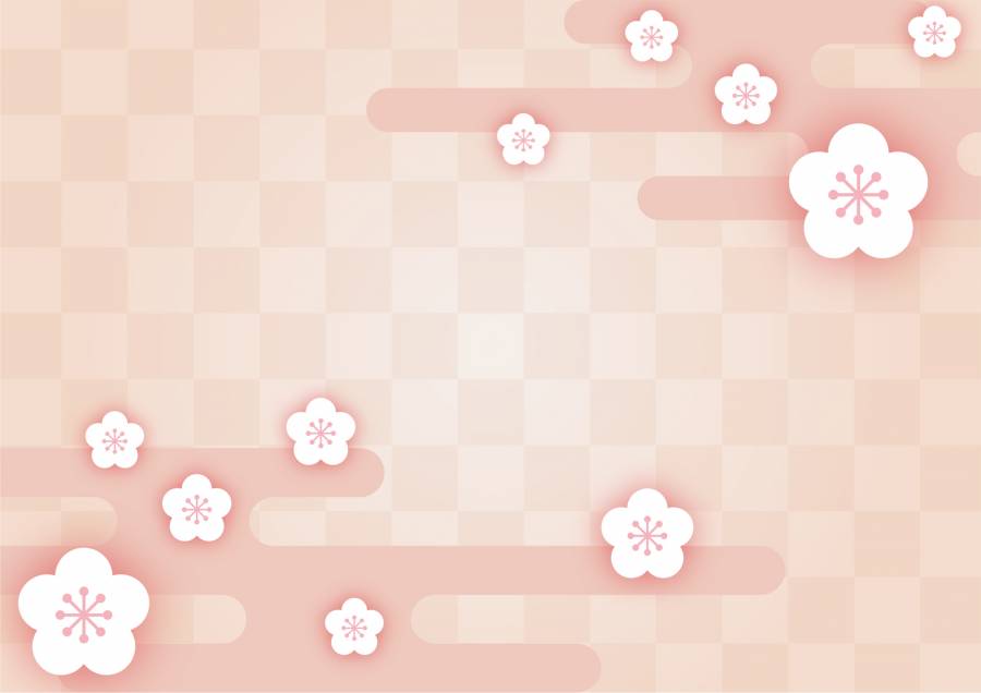 和风柄背景_梅に格子