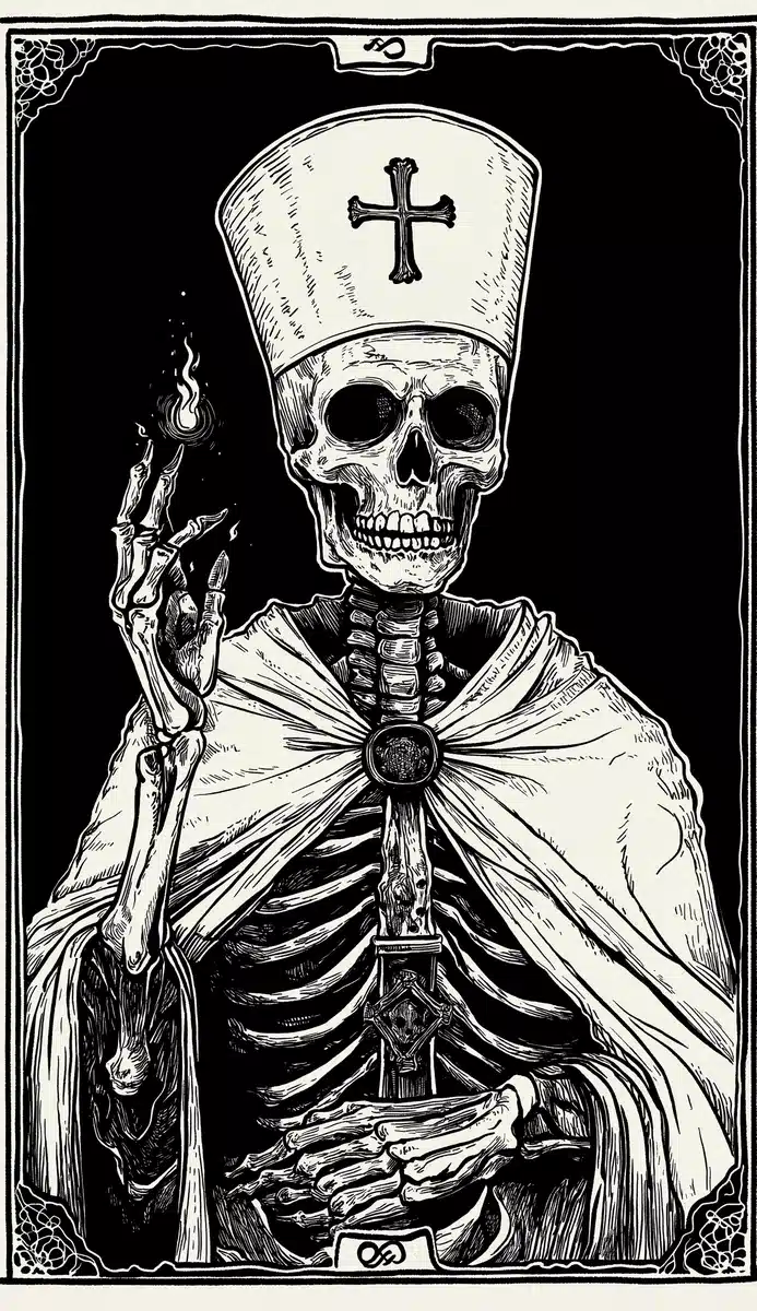Skeleton Priest Tarot Card Midjourney提示词