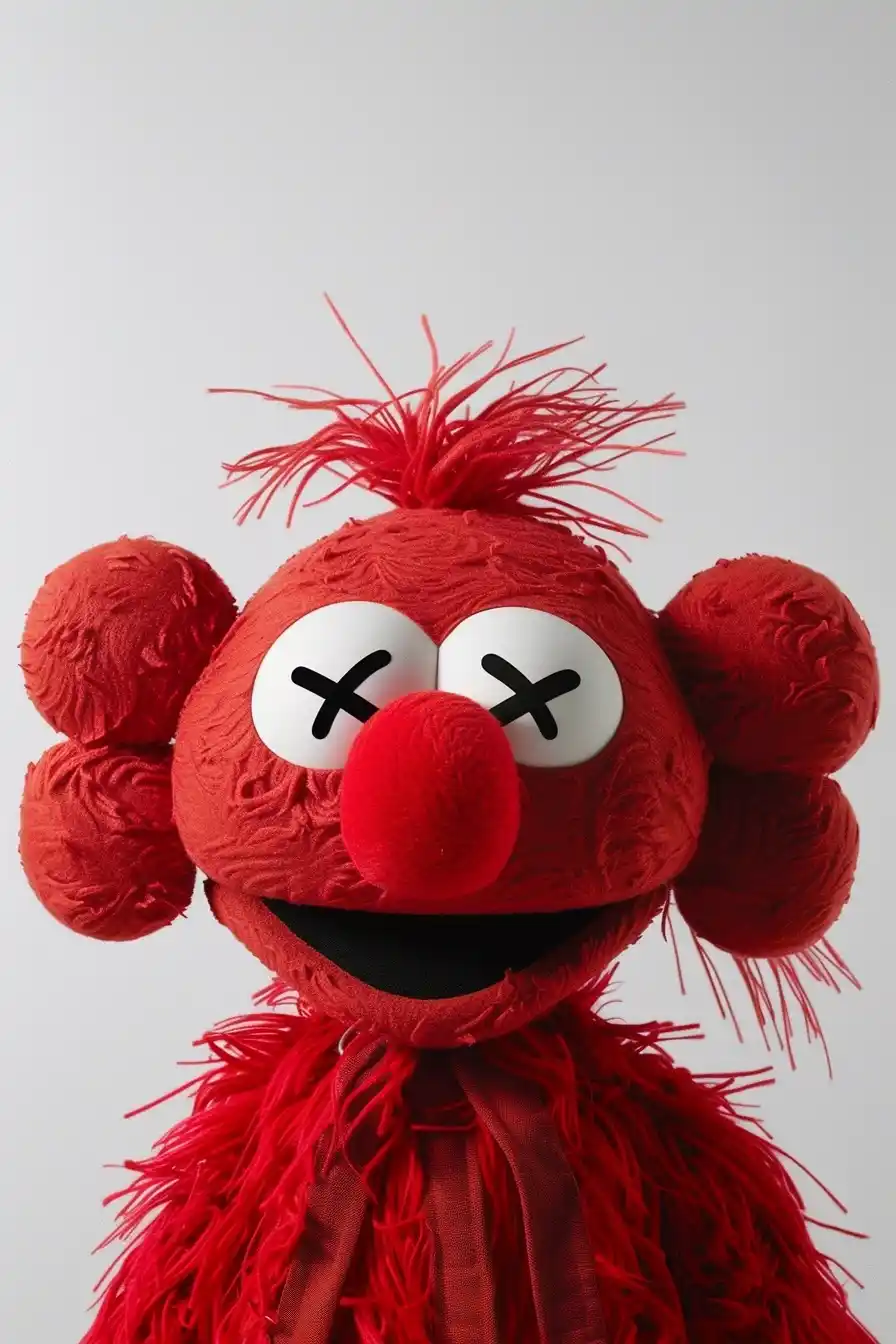 KAWS Elmo on White Midjourney提示词