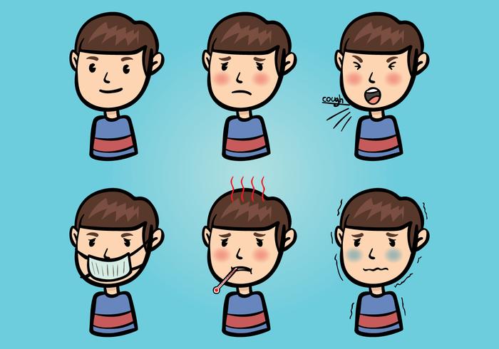 生病的孩子向量